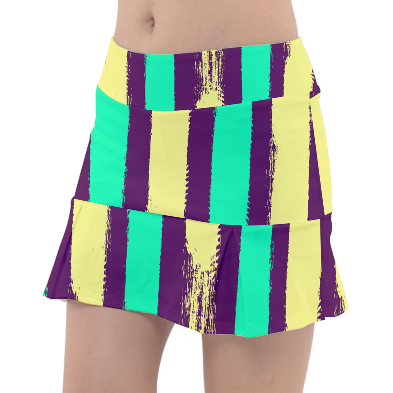 Dizzy Pickle Charlotte Stripes Classic Women's Pickleball Pleated Skorts with Inner Shorts & Pockets Plum