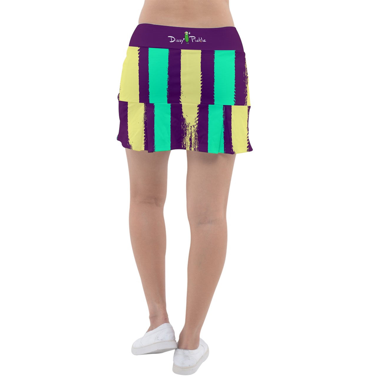 Dizzy Pickle Charlotte Stripes Classic Women's Pickleball Pleated Skorts with Inner Shorts & Pockets Plum