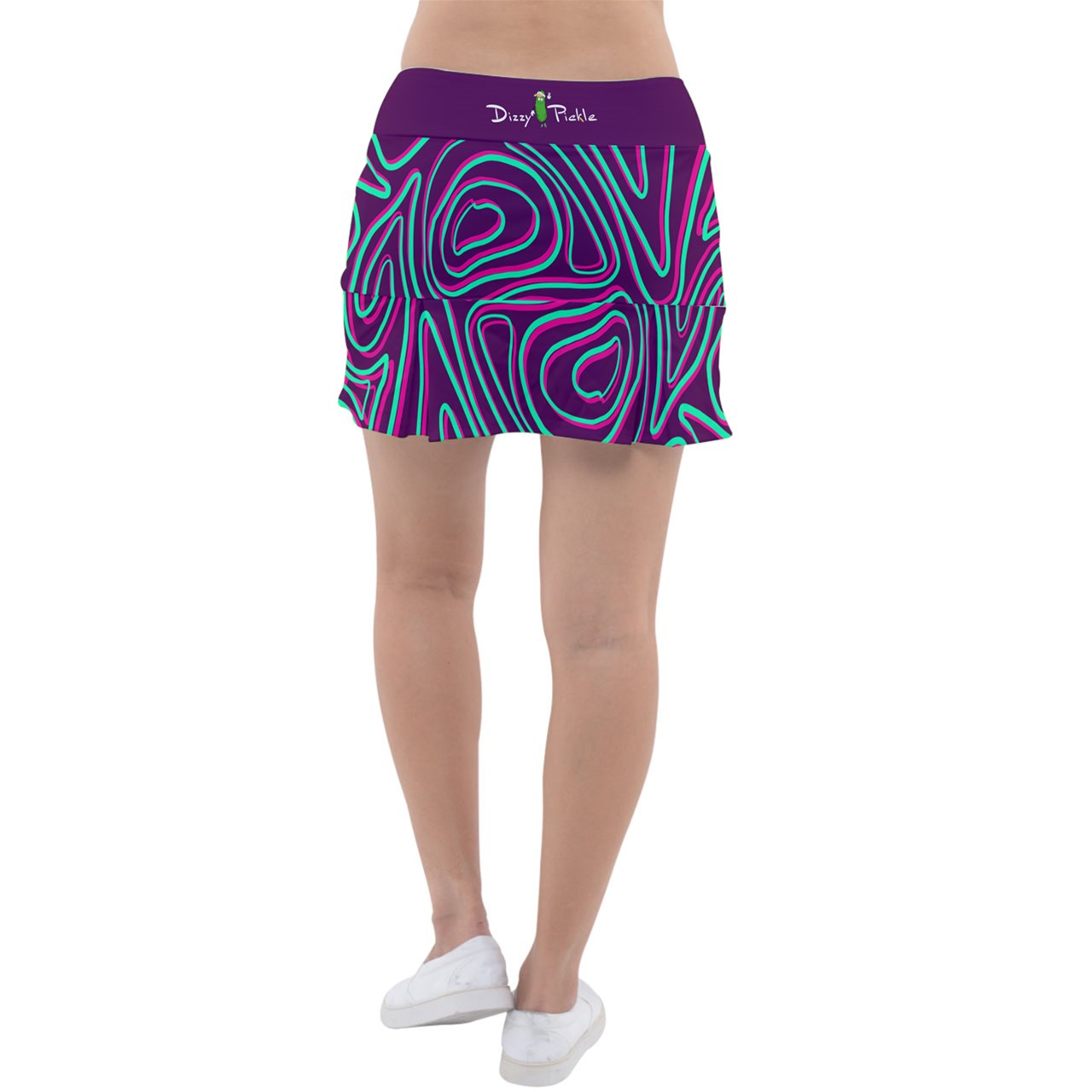 Dizzy Pickle Charlotte Swirls Classic Women's Pickleball Pleated Skorts with Inner Shorts & Pockets Plum