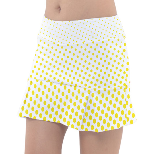 Dizzy Pickle Kim Yellow Polka Dots Women's 15" Classic Pickleball Skort