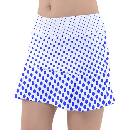 Dizzy Pickle Kim Blue Polka Dots Women's 15" Classic Pickleball Skort