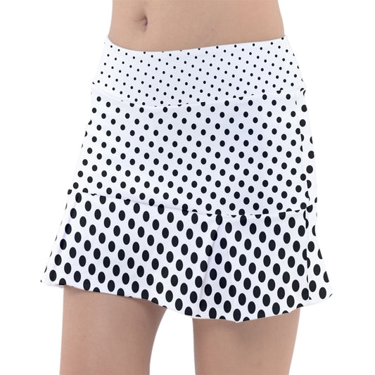 Dizzy Pickle Kim Black Polka Dots Women's 15" Classic Pickleball Skort