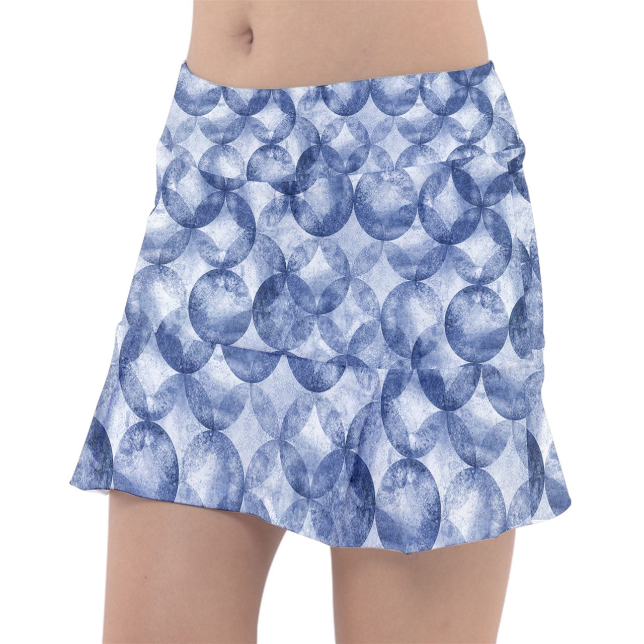 Dizzy Pickle Heidi BW Bubbles Classic Women's 15" Pickleball Drop-Pleat Skorts with Inner Shorts & Pockets