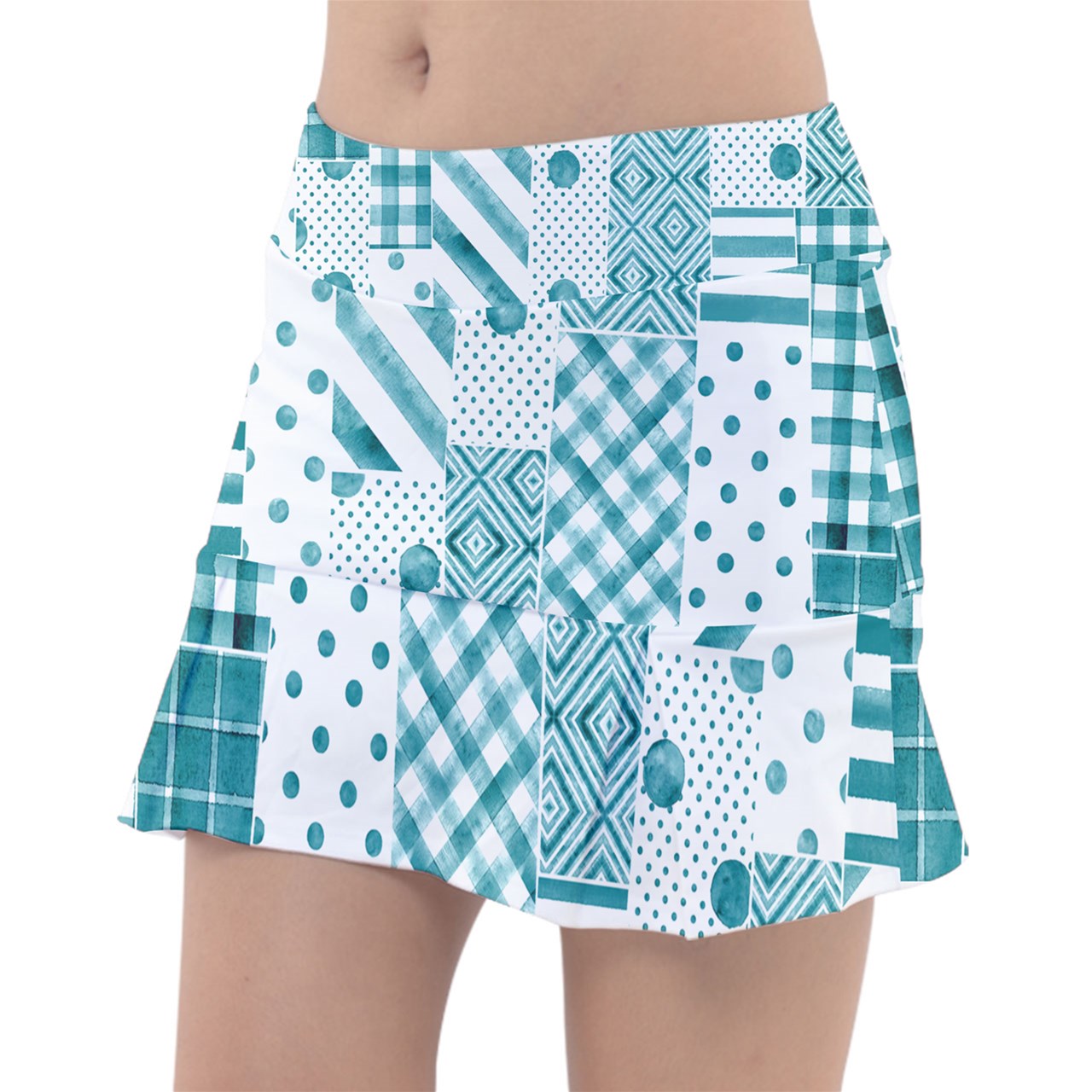 Dizzy Pickle Heidi TW Patches Classic Women's 15" Pickleball Drop-Pleat Skorts with Inner Shorts & Pockets