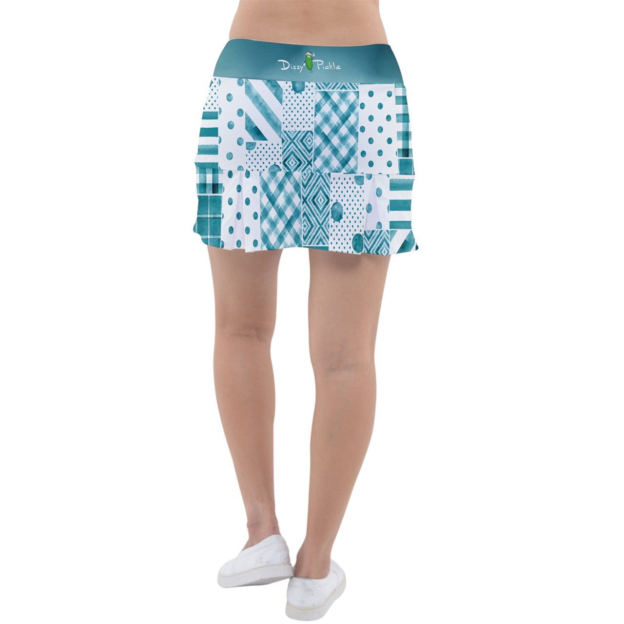 Dizzy Pickle Heidi TW Patches Classic Women's 15" Pickleball Drop-Pleat Skorts with Inner Shorts & Pockets