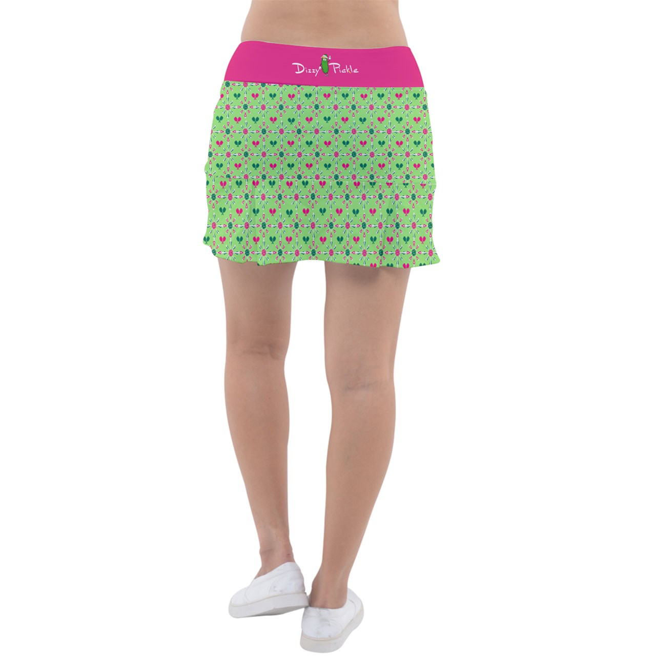 Penny - Pink/Green - Mini Paddles - Classic Pickleball Skort by Dizzy Pickle