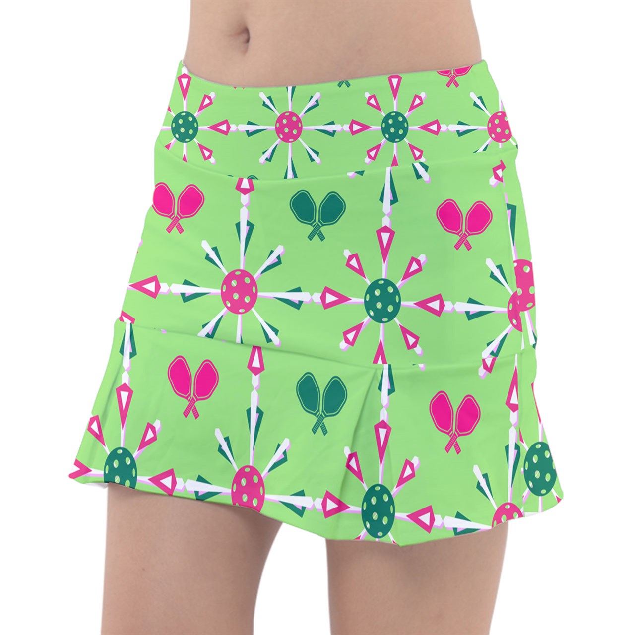 Penny - Pink/Green - Paddles - Classic Pickleball Skort by Dizzy Pickle Classic Tennis Skirt