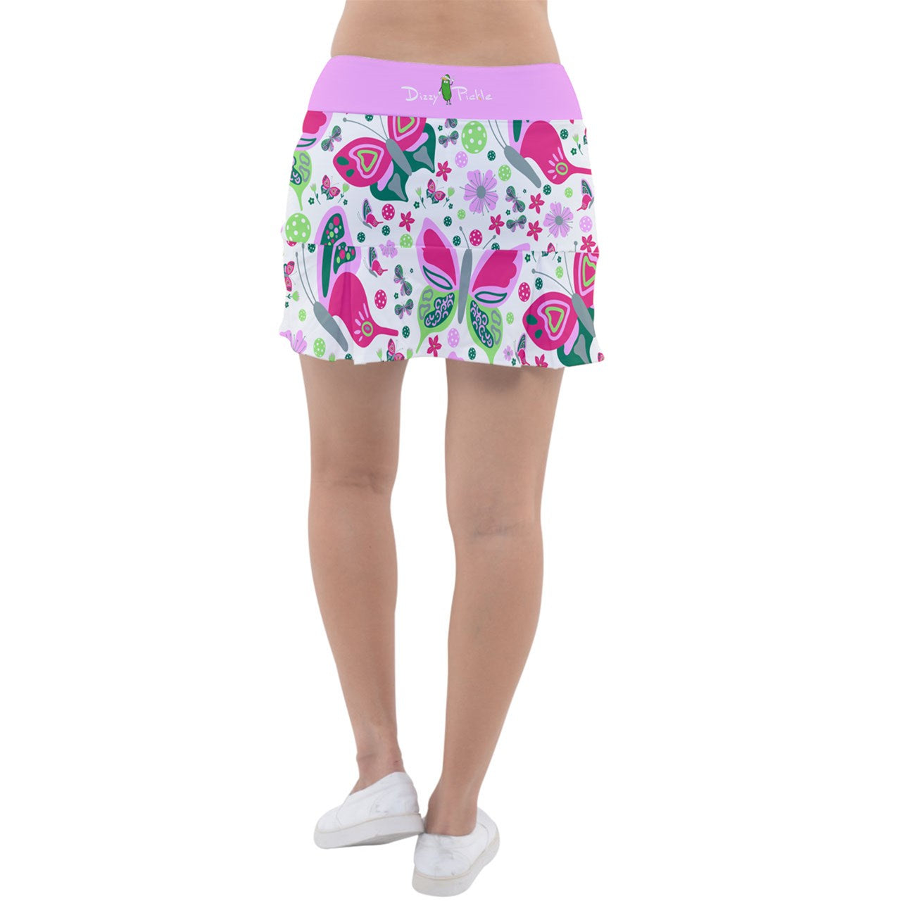 Penny - Pink/Green - Butterflies - Classic Pickleball Skort by Dizzy Pickle