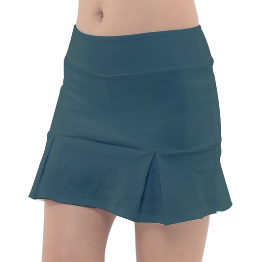 Dizzy Pickle Heidi TW Dark Teal Classic Women's 15" Pickleball Drop-Pleat Skorts with Inner Shorts & Pockets