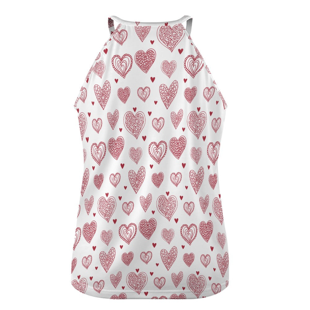 Dizzy Pickle Amore Hearts Women's Pickleball Crew Neck Sleeveless Vest Tank Top