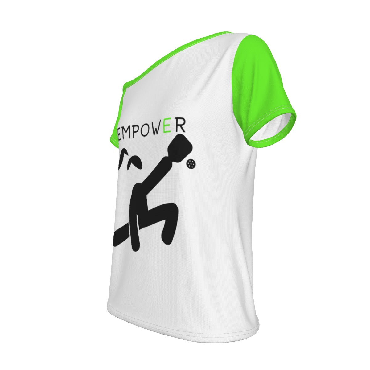 EMPOWER - Women's Pickleball Off-The-Shoulder Sport T-Shirt by Dizzy Pickle