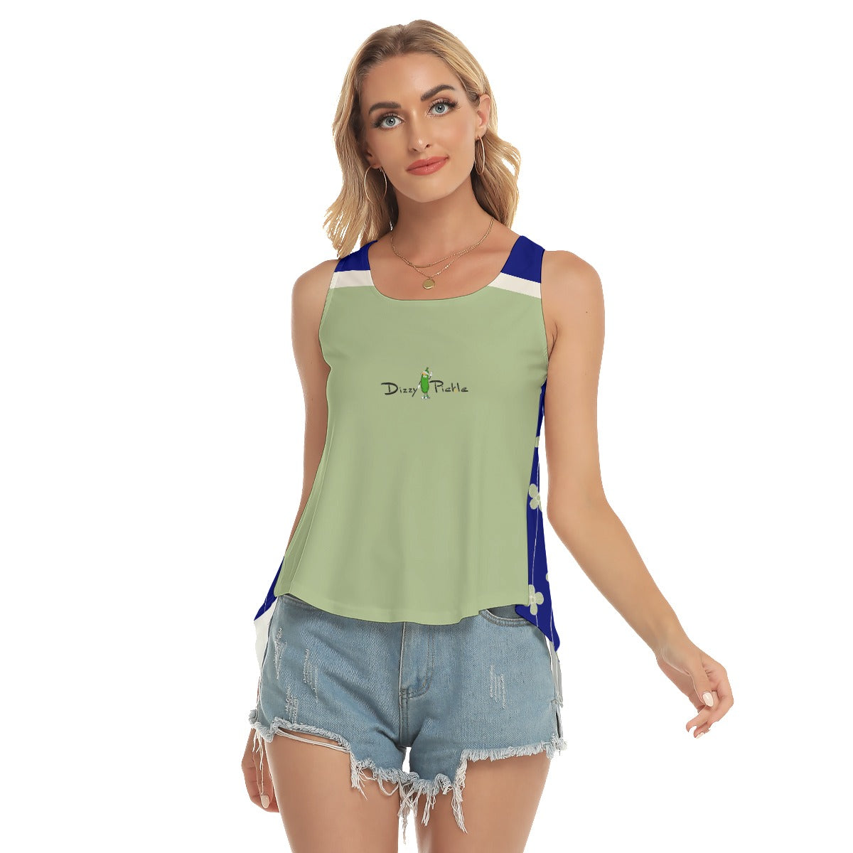 Dizzy Pickle Lesia Solid Blossom BSC Women's Pickleball Open-Backed Sleeveless Tank Top