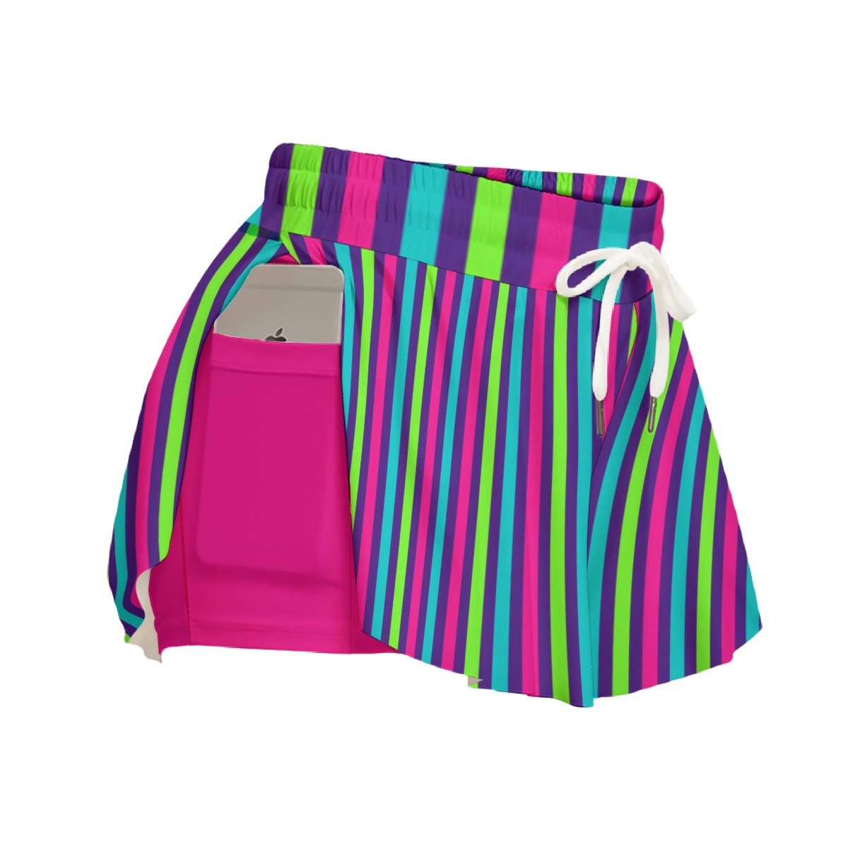 Dizzy Pickle Diana Stripes Pickleball Women's Sport Culottes Skorts with Inner Shorts and Pockets