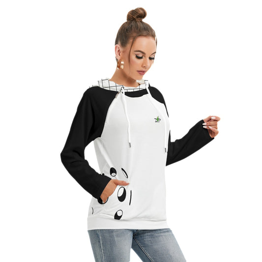 Lisa - White/Black - Ball - Double Hat Hoodie by Dizzy Pickle