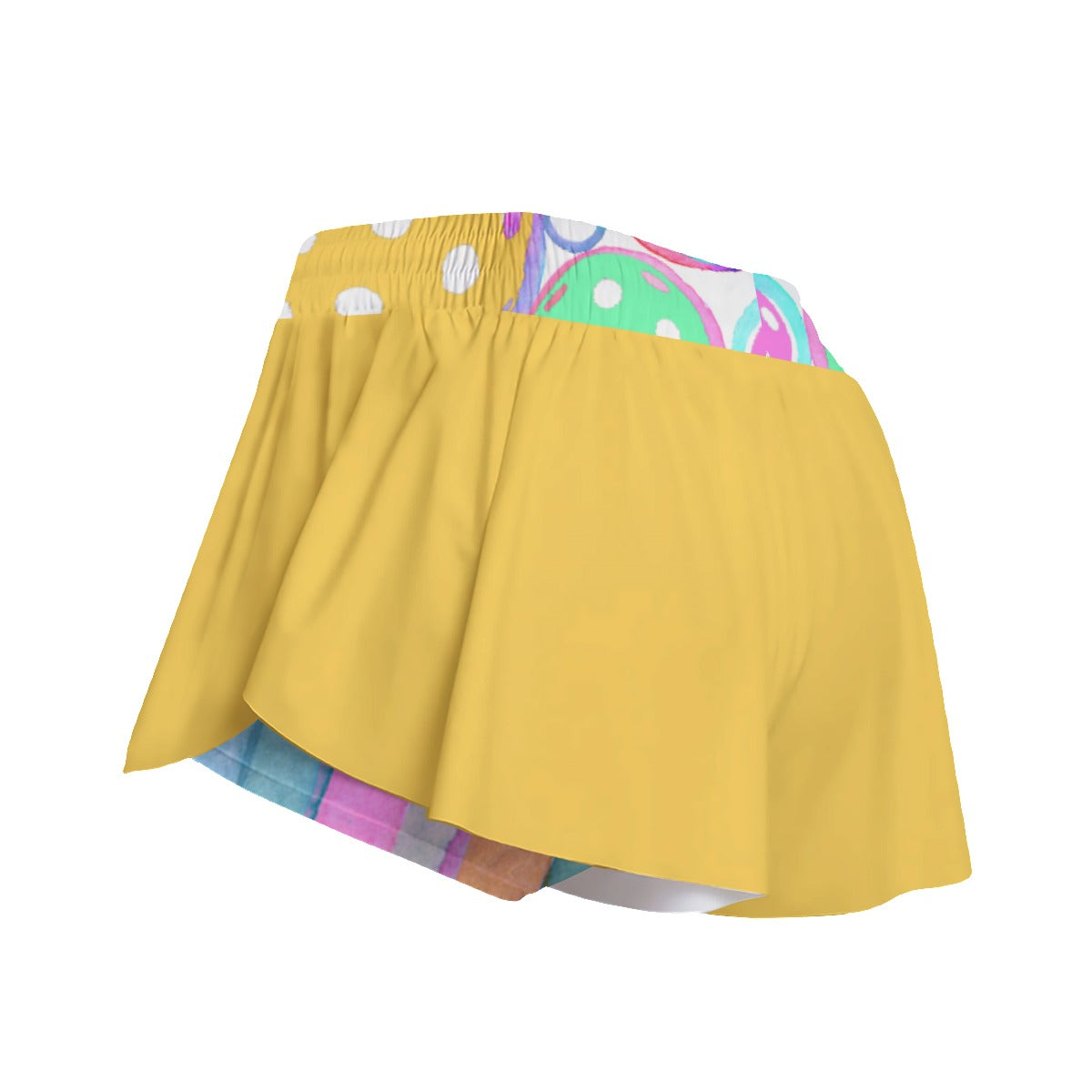 Dizzy Pickle Emily Solid Pickleball Women's Sport Culottes Skorts with Inner Shorts and Pockets Yellow