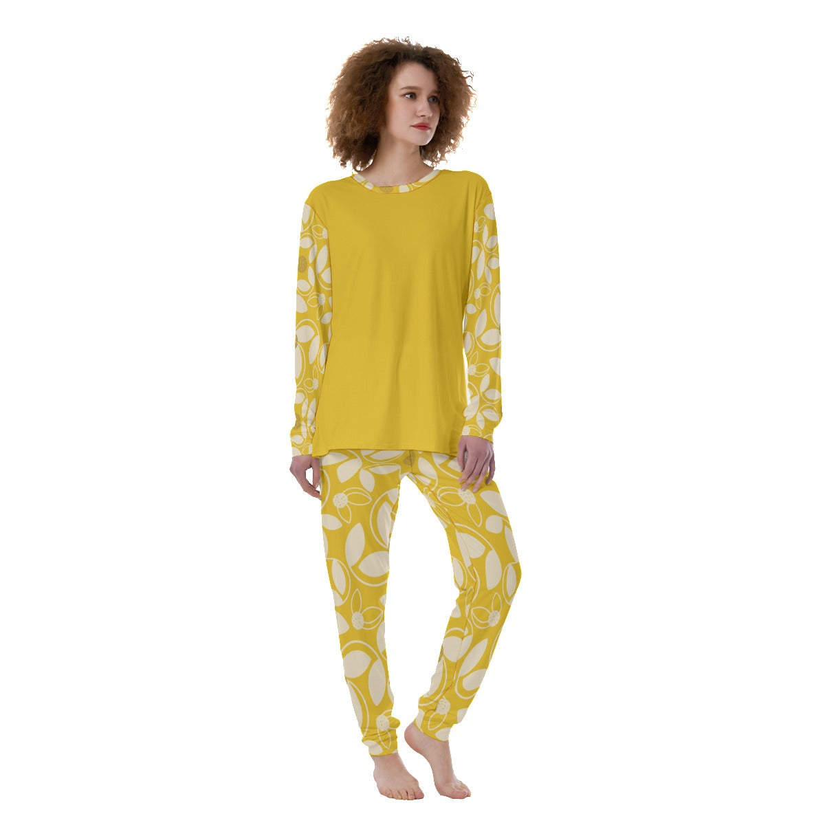 Dizzy Pickle Beth Gold Women's Pickleball Long Sleeves and Long Pants Pajamas Set