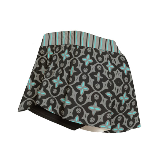 Shelby in Black Pickleball Women's Sport Culottes With Pockets by Dizzy Pickle