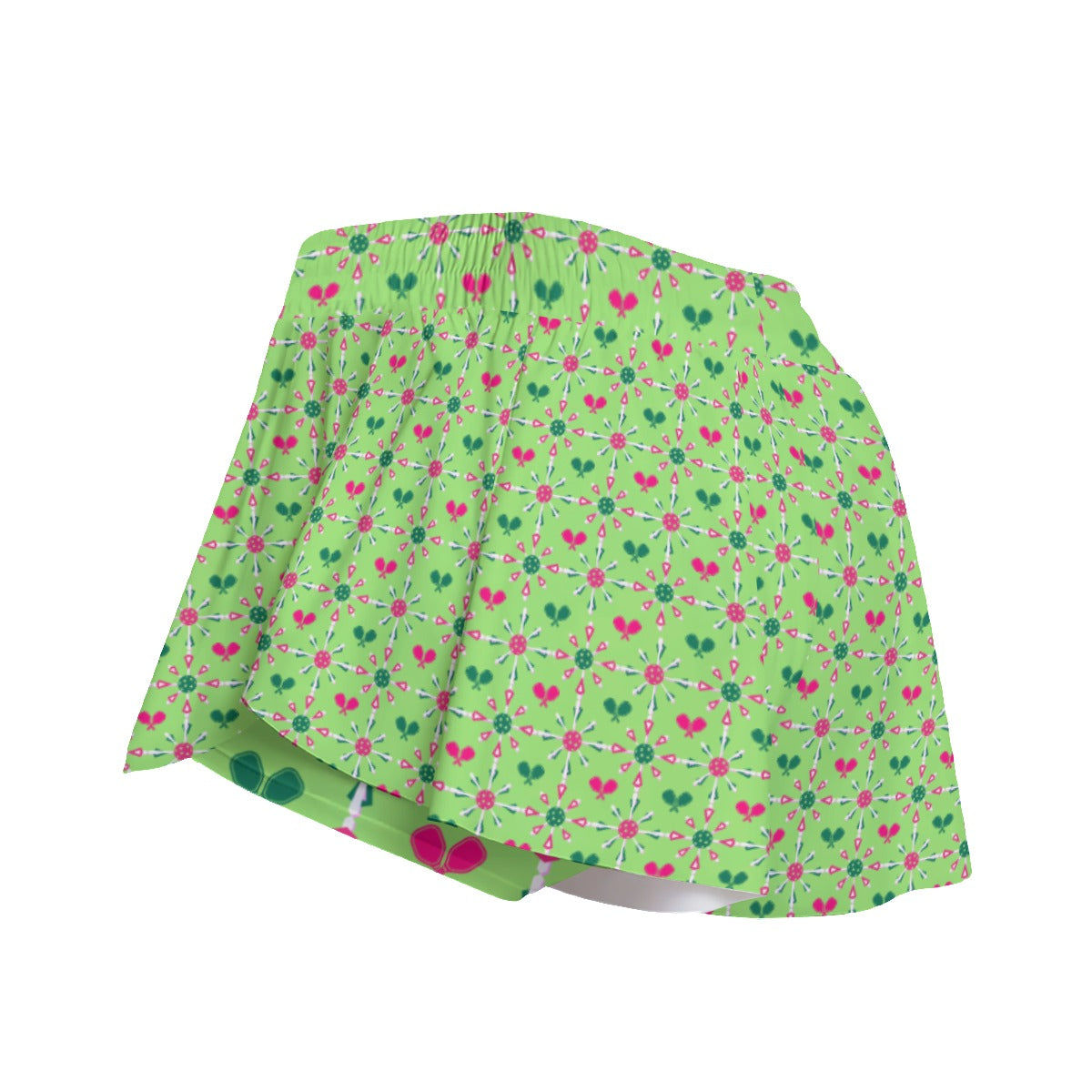 Penny - Mini Paddles/Balls Green - Pickleball Women's Sport Culottes with Pockets by Dizzy Pickle