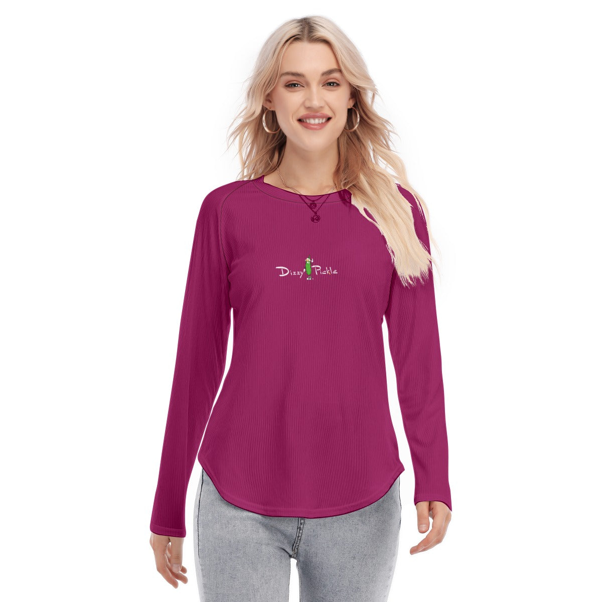 Dizzy Pickle DZY P Classic Mulberry Women's Long Sleeve U-Shape Hem T-Shirt