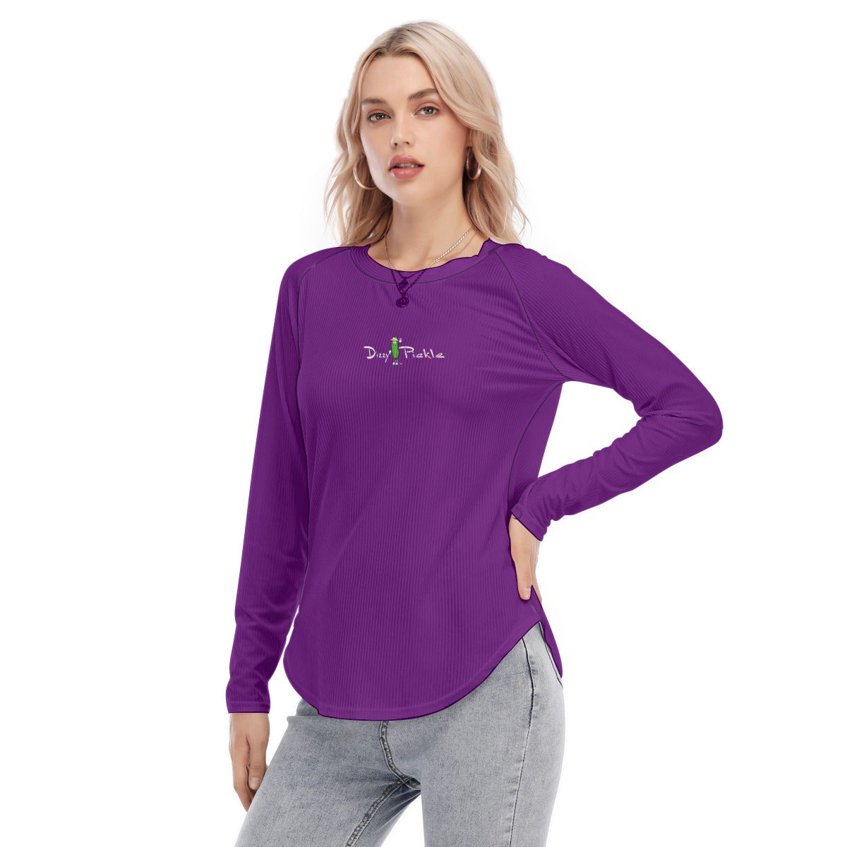 Dizzy Pickle DZY P Classic Purple Women's Long Sleeve U-Shape Hem T-Shirt