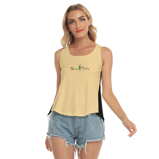 Dizzy Picke DZY P Classic Sand/Black - Pickleball Open-Backed Tank Top