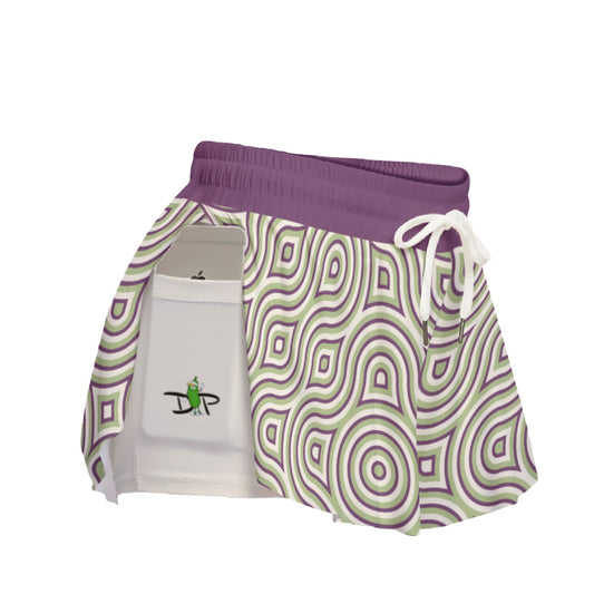 Dizzy Pickle Heather Doodles Women's Sport Culottes Skorts with Inner Shorts and Pockets