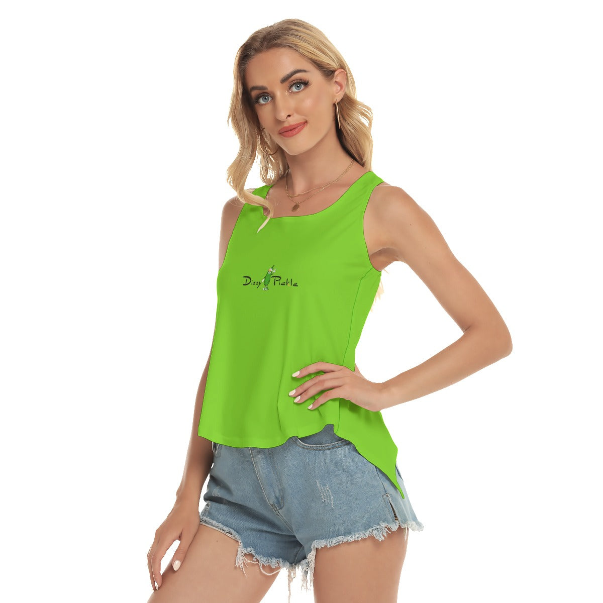 Dizzy Pickle DZY P Classic Green Women's Pickleball Open-Backed Tank Top