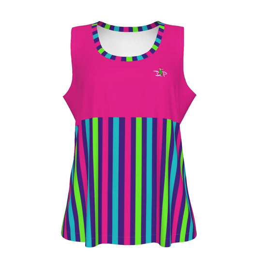 Dizzy Pickle Diana Stripes Women's Pickleball Sleeveless Sports Tank Top Fuchsia