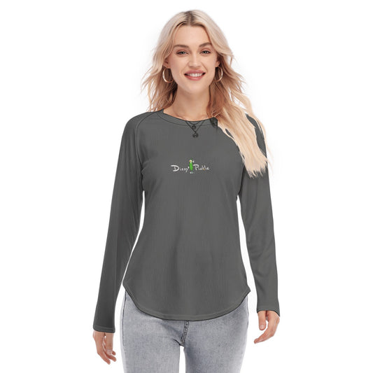 Dizzy Pickle DZY P Classic Gray Women's Long Sleeve U-Shape Hem T-Shirt