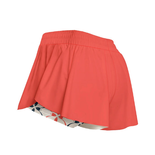 Van - Coral- Pickleball Women's Sport Culottes with Pockets by Dizzy Pickle