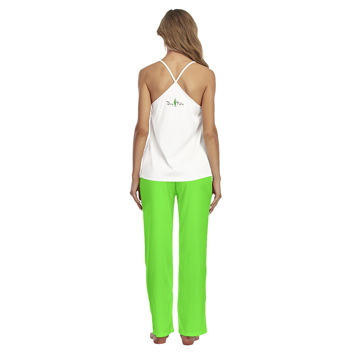 Dizzy Pickle Diana Women's Pickleball Sleeveless Cami Pajamas Set Lime Green