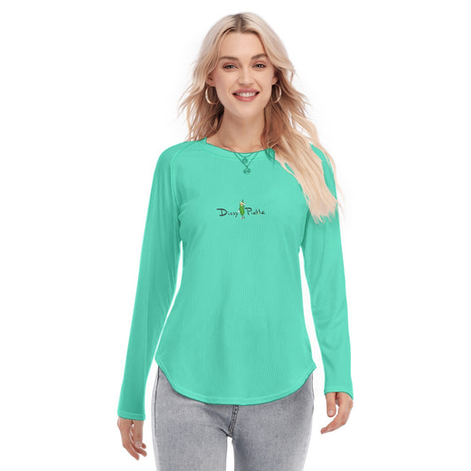 Dizzy Pickle DZY P Classic Teal Women's Long Sleeve U-Shape Hem T-Shirt