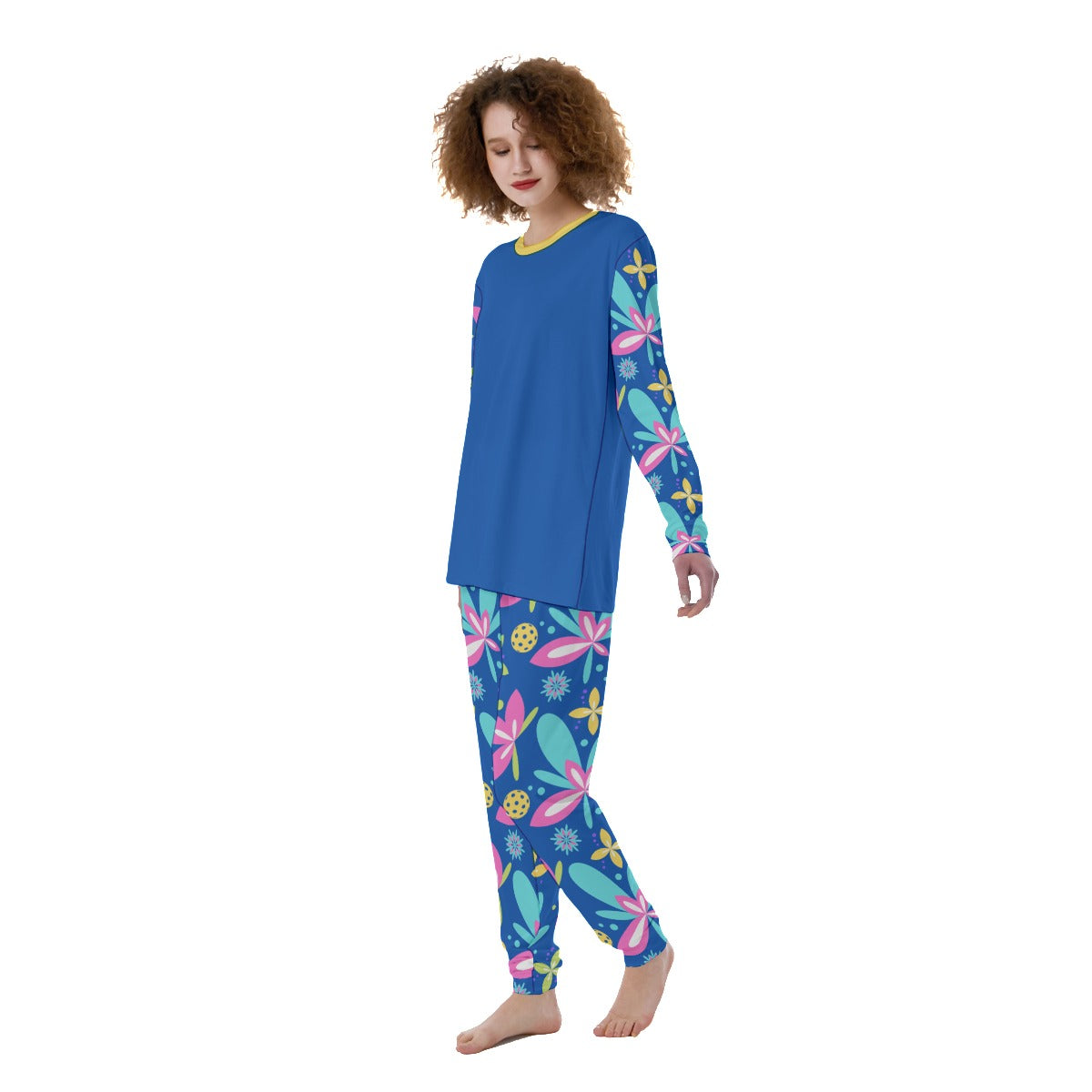 Dizzy Pickle Donna Blue Women's Pickleball Long Sleeves and Long Pants Pajamas Set