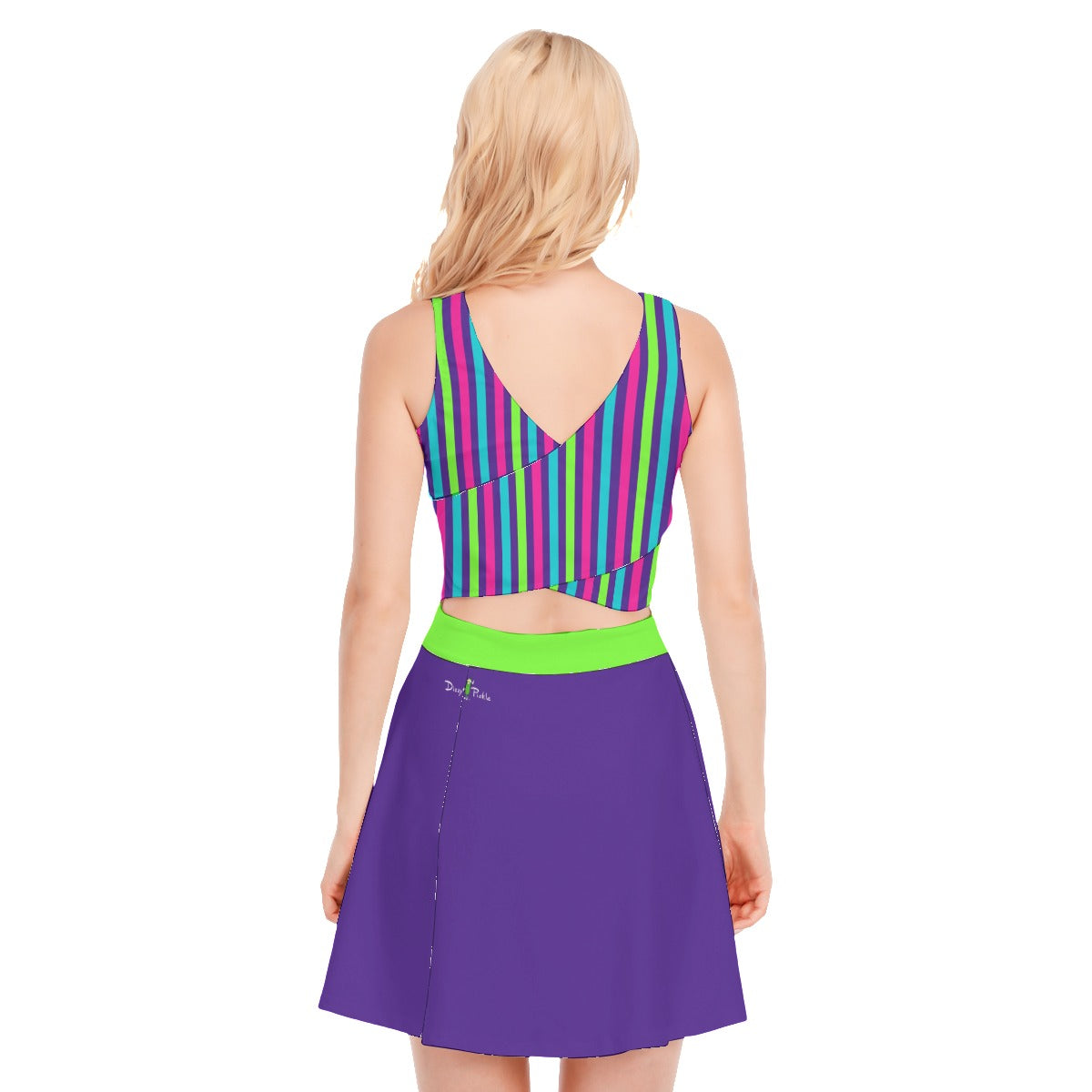 Dizzy Pickle Diana Stripes P Women's Pickleball Open-Back Crisscross Athletic Tank Dress