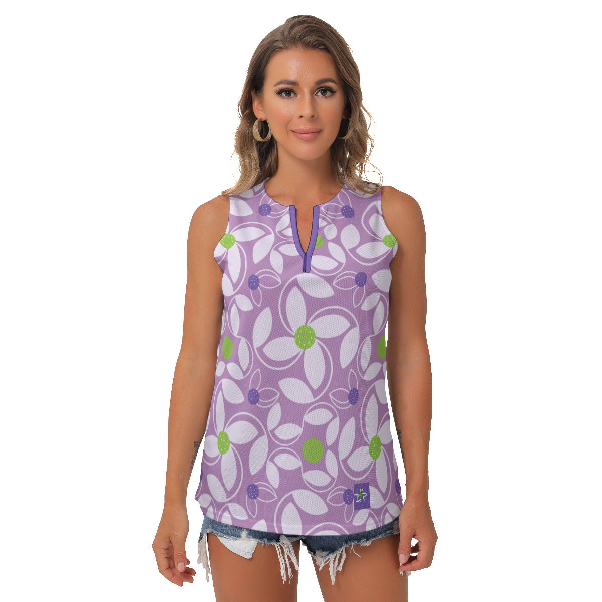 Dizzy Pickle Beth Lavender Women's Pickleball Sleeveless V-Neck Top