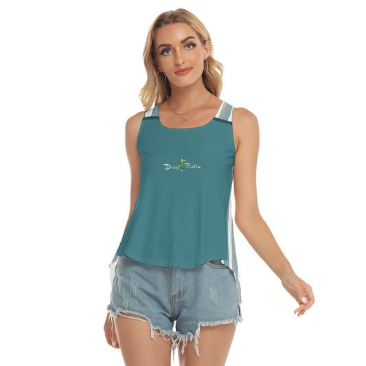 Dizzy Pickle Heidi TW Peacock/Stripes Women's Pickleball Open-Backed Tank Top