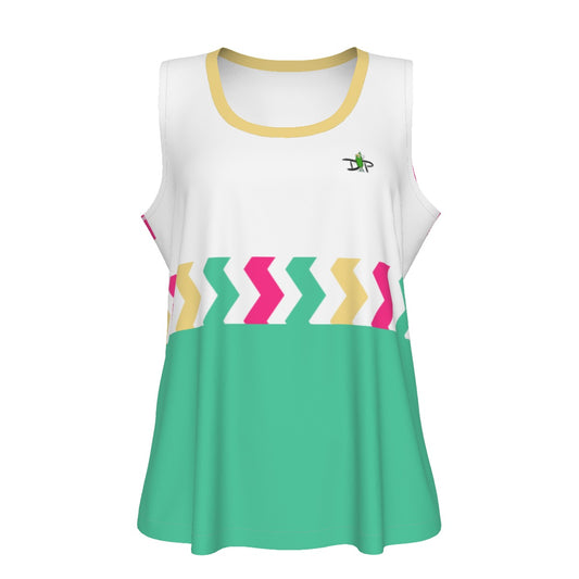 Dizzy Pickle MaryEllen Sea Green Stripes Women's Pickleball Sports Tank Top