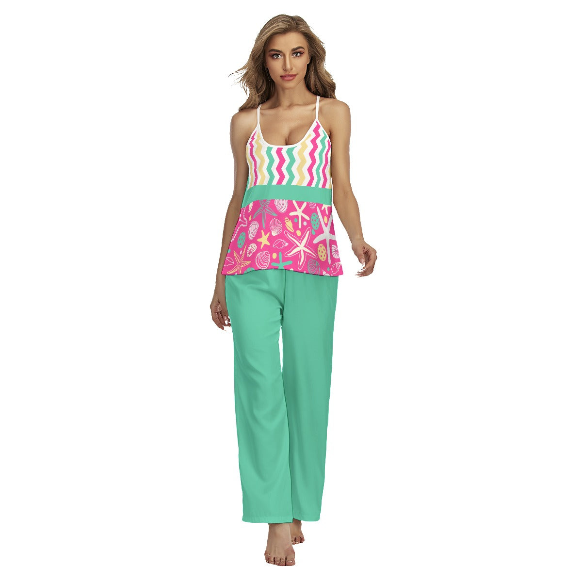 MaryEllen - Sea Green - Pickleball Cami Pajamas Set by Dizzy Pickle