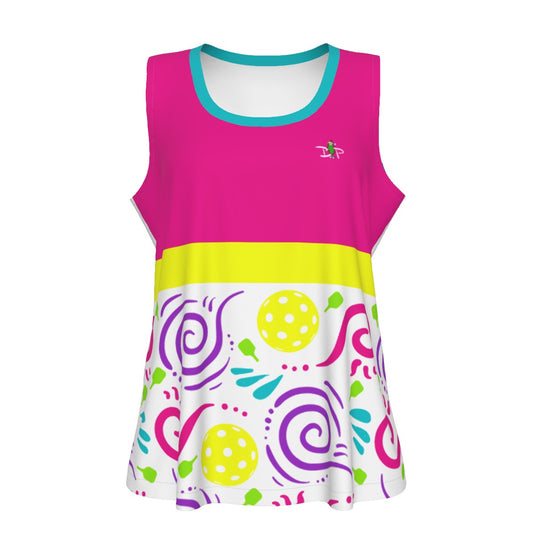 It's Swell - White - Hot Pink - Sports Tank Top by Dizzy Pickle