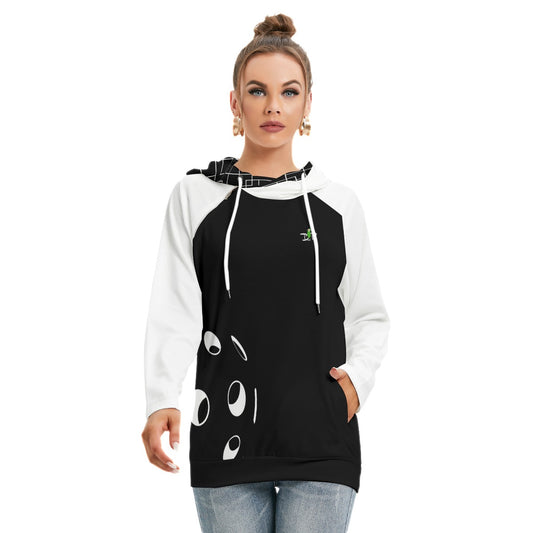 Lisa - Black/White - Ball - Double Hat Hoodie by Dizzy Pickle