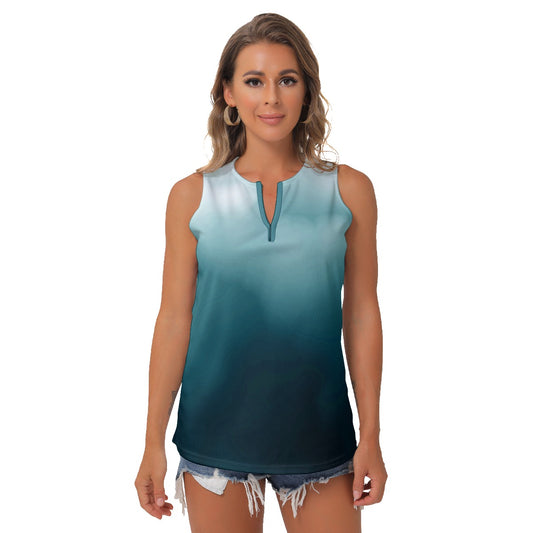 Heidi - TW - Cloud- Women's Pickleball Sleeveless V-Neck Top by Dizzy Pickle