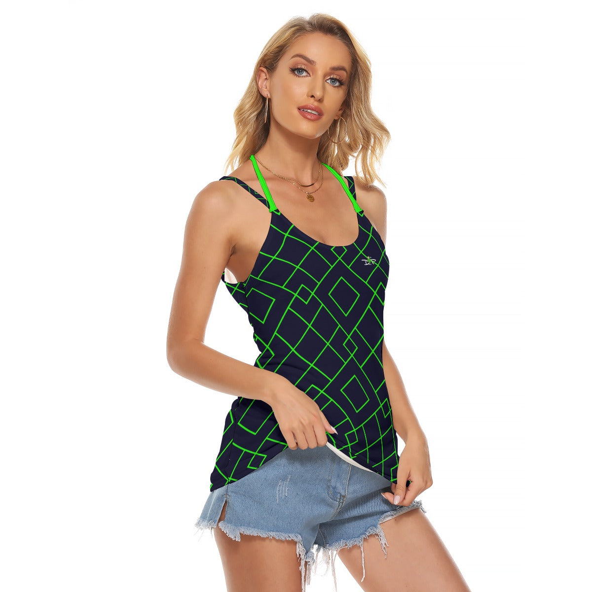 Lisa - Navy Blue - A2 - Women's Pickleball Halter Top by Dizzy Pickle