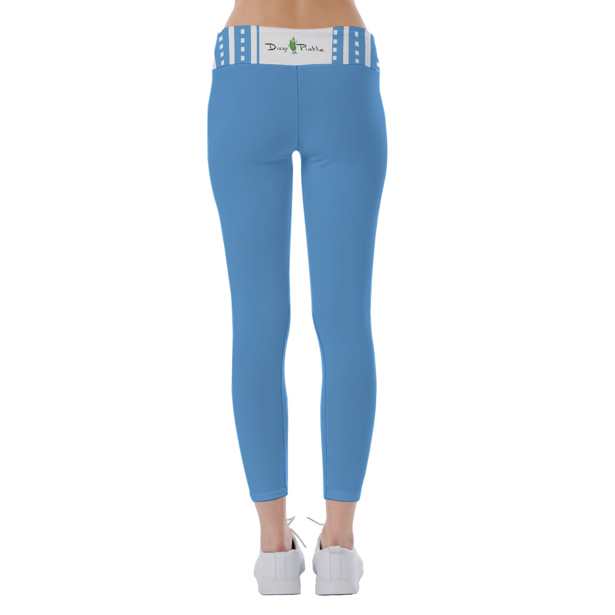 Julie - Blue Stripes - Women's Pickleball Leggings - Mid-Fit - by Dizzy Pickle