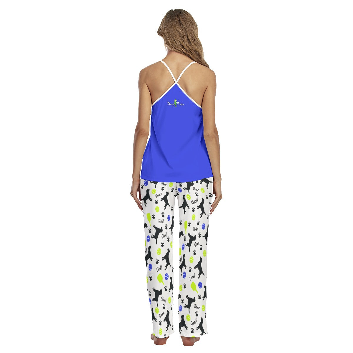 Dizzy Pickle Connie Women's Pickleball Sleeveless Cami Pajamas Set White