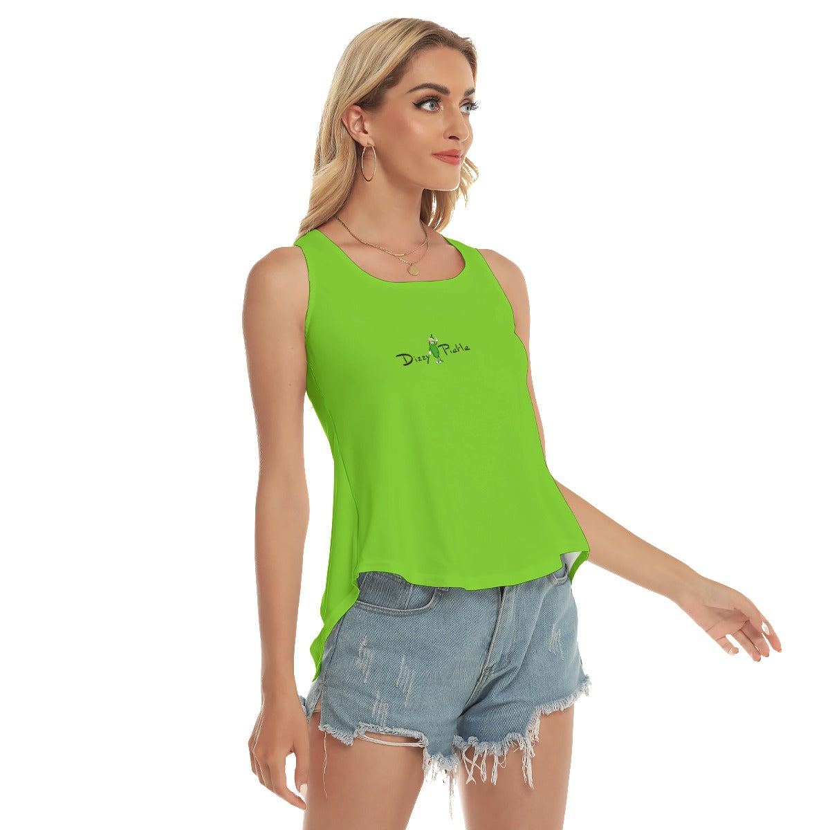 Dizzy Pickle DZY P Classic Green Women's Pickleball Open-Backed Tank Top