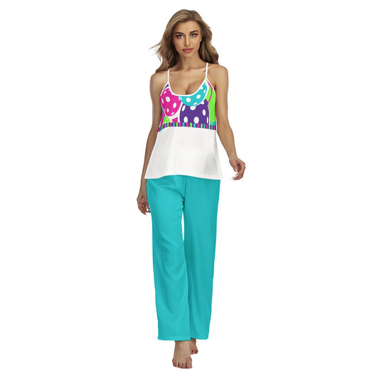 Dizzy Pickle Diana Women's Pickleball Sleeveless Cami Pajamas Set Cool Teal