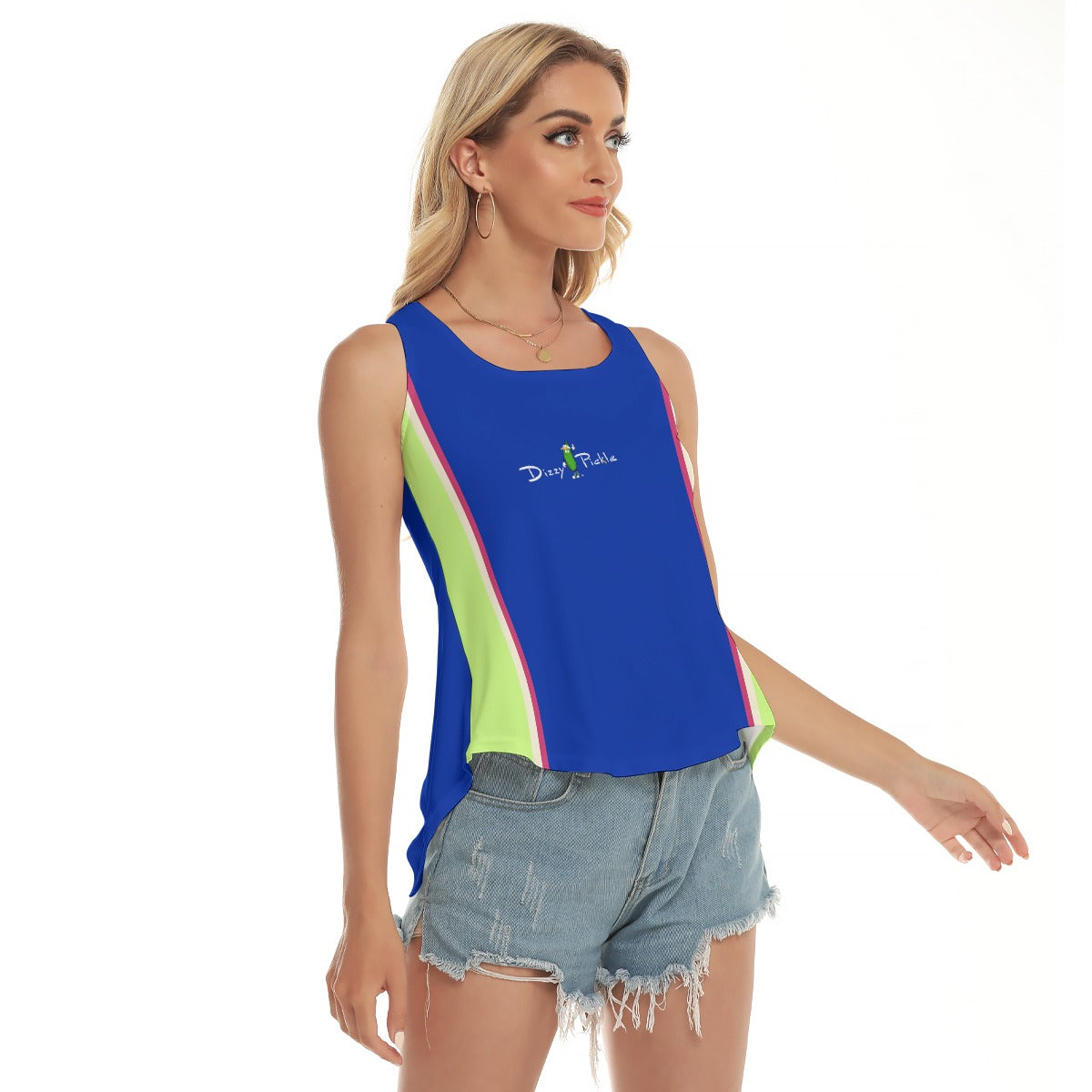 Dizzy Pickle April Royal Blue Women's Pickleball Open-Backed Sleeveless Tank Top