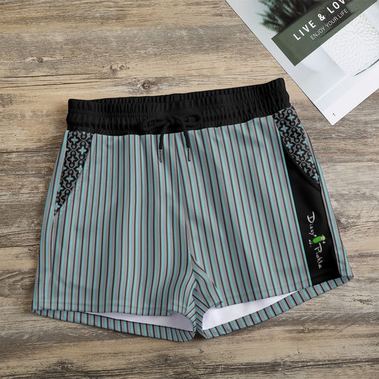 Shelby - Black - Stripes - Pickleball Casual Shorts by Dizzy Pickle