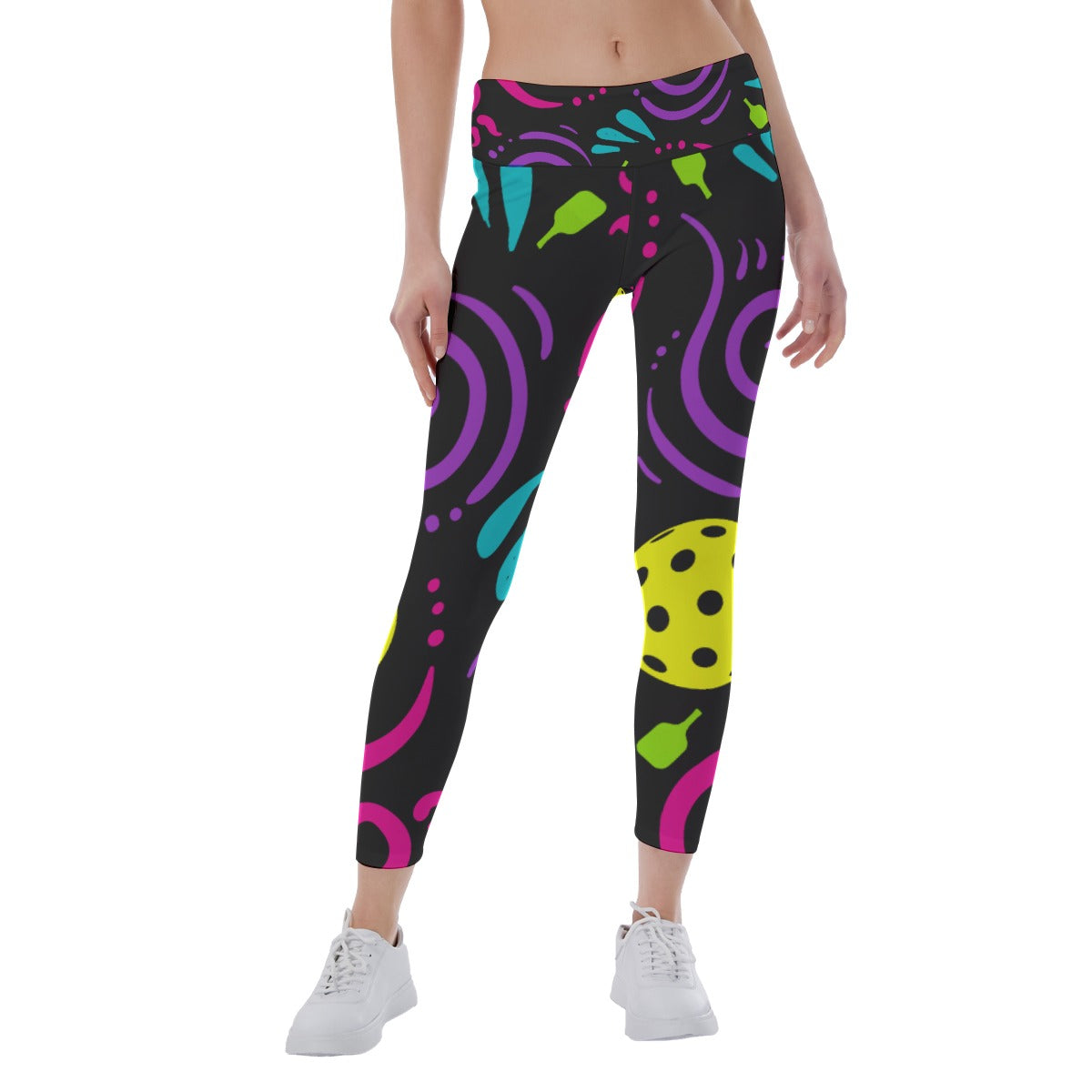 It's Swell - Black - Women's Pickleball Leggings - Mid-Fit - by Dizzy Pickle