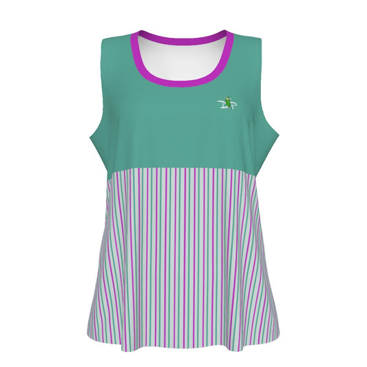 GrayC - Stripes - Aqua Marine -Women's Pickleball Sports Tank Top by Dizzy Pickle